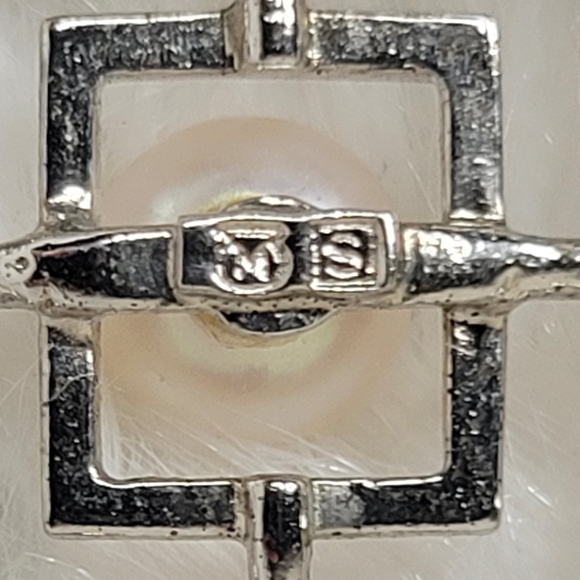 Mikimoto vtg sterling silver Pendant necklace mid century modern - Picture 4 of 6